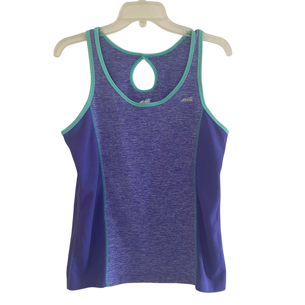 Avia Purple Space Dye Purple Keyhole Back Activewear Tank Top Medium RN15741